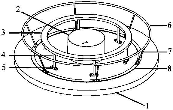 Vibration test device for damped mistuned blade-disk with damping block structure