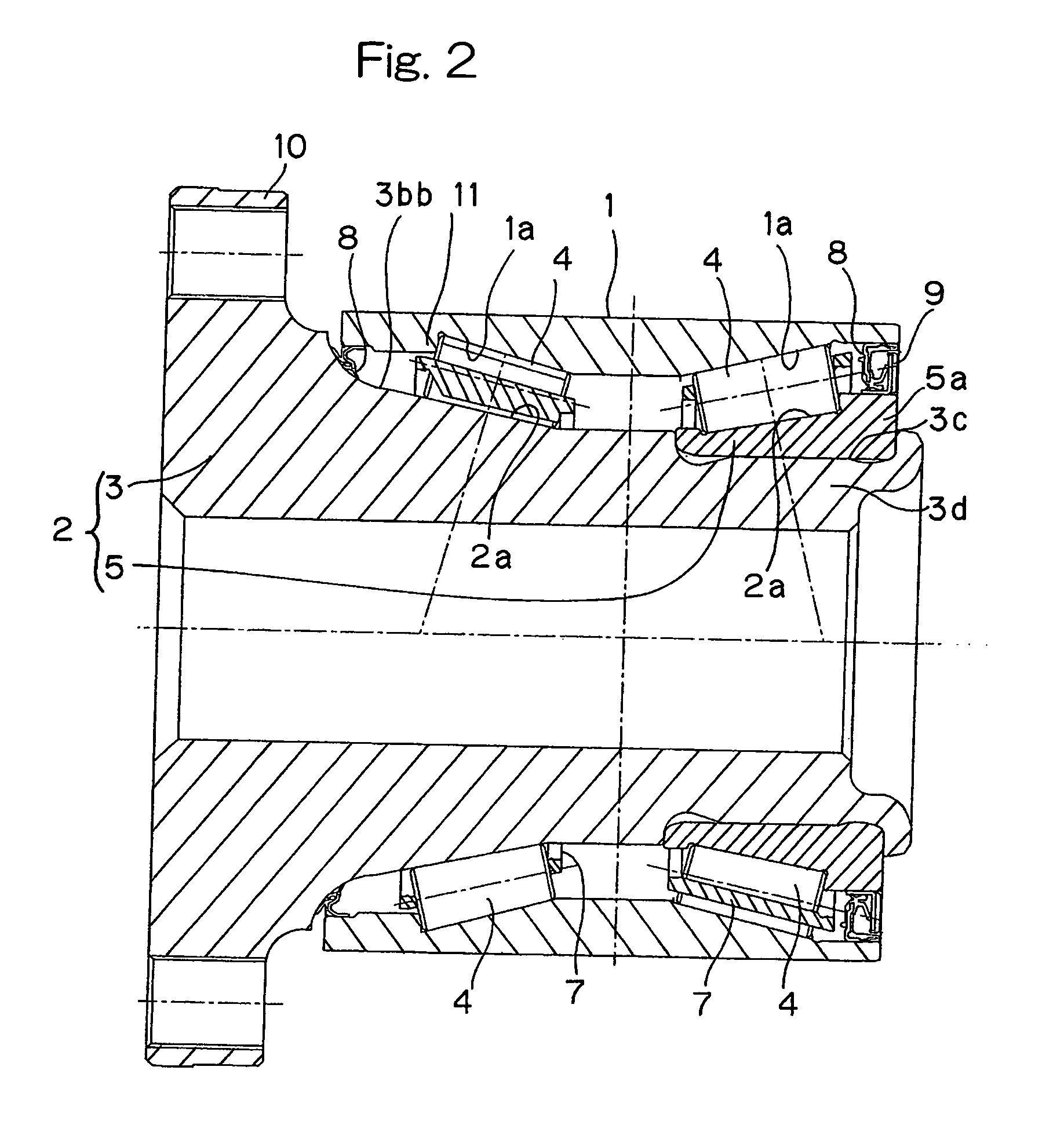 Tapered roller bearing device for wheel