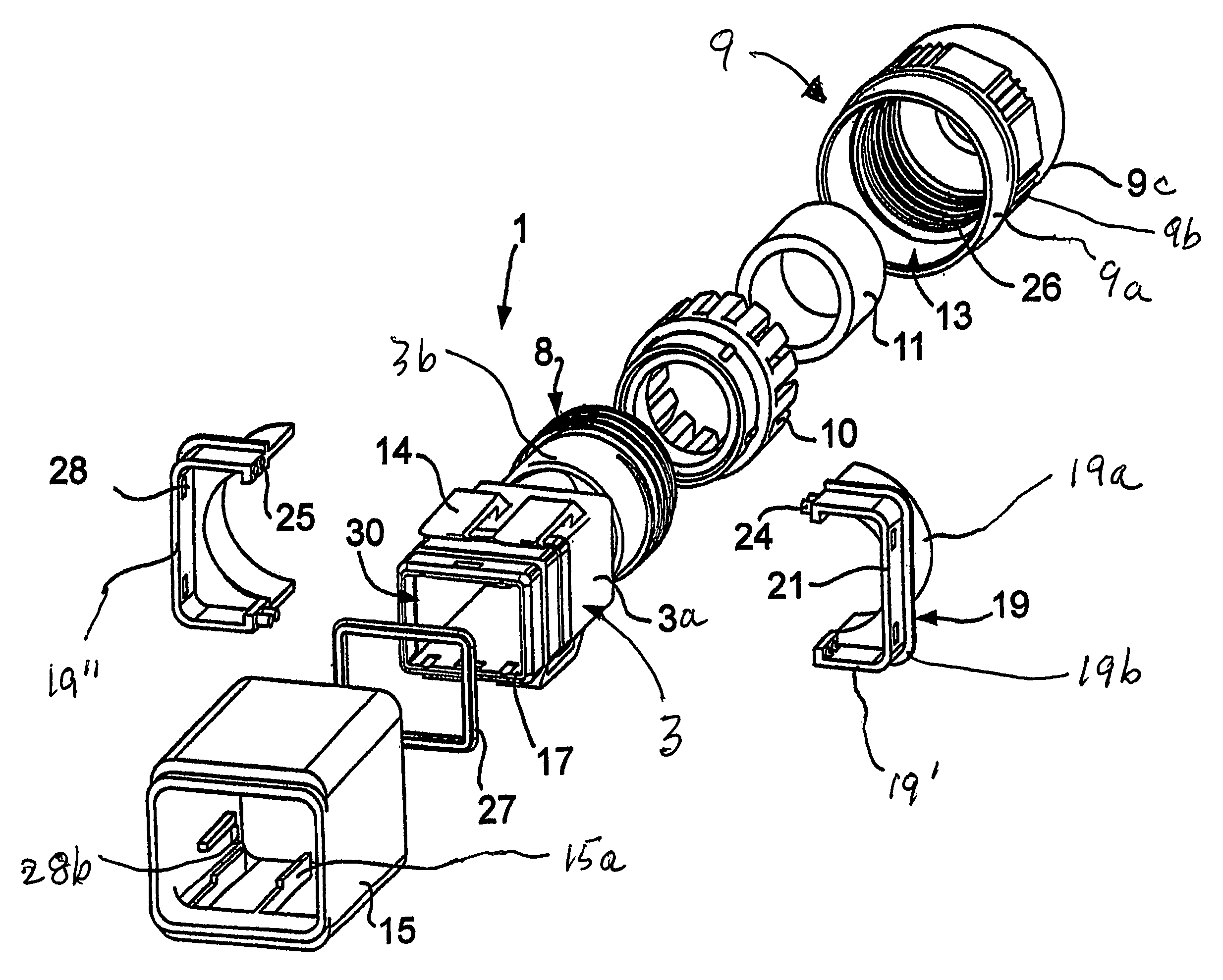 Adapter for attaching an insertion device to a cable fitting