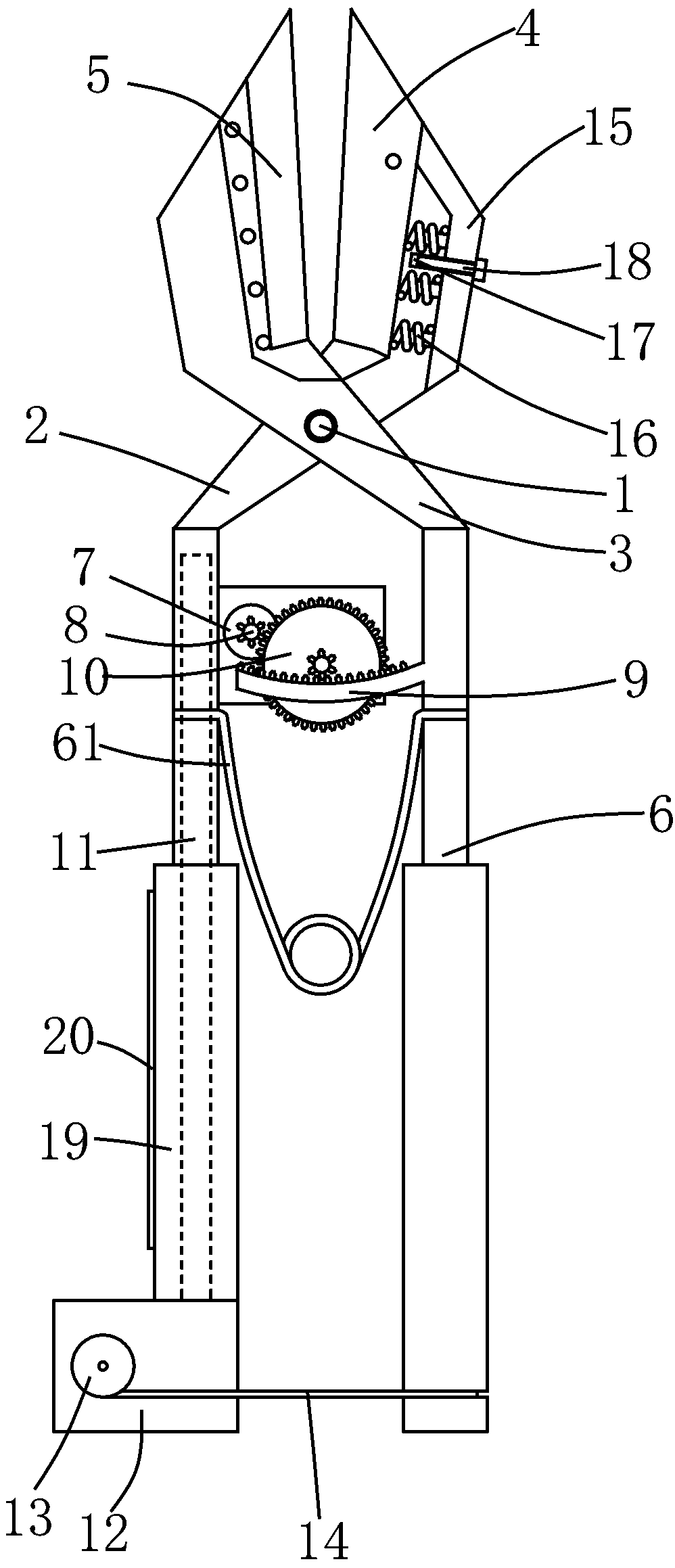 Self-power-generating energy-saving pruning shear