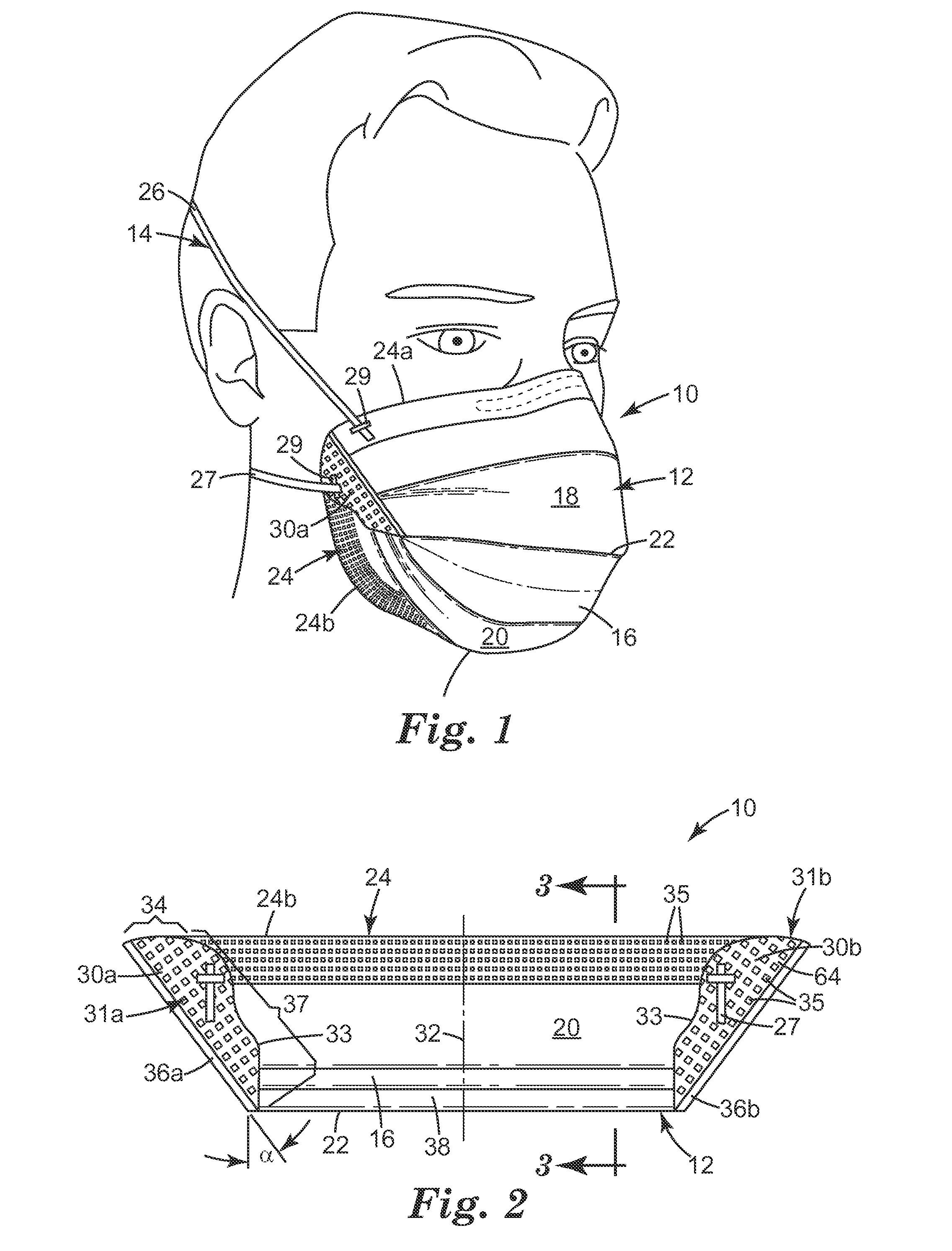 Filtering face-piece respirator having folded flange