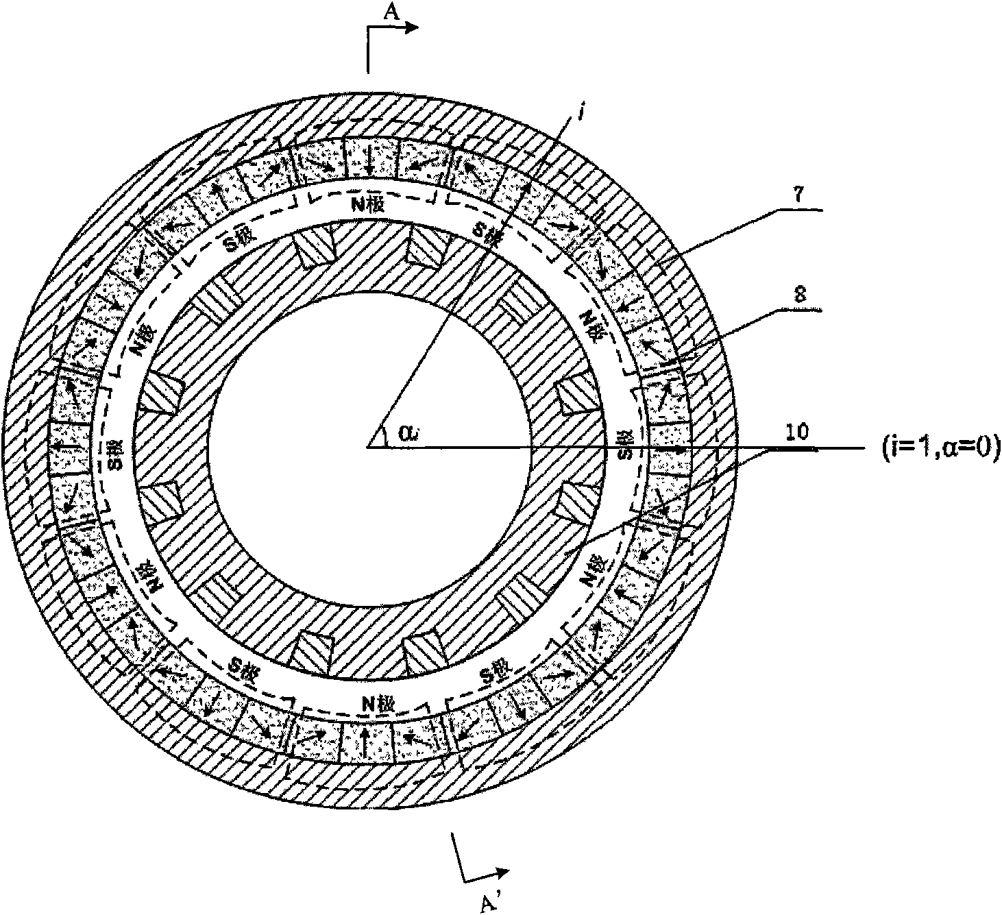 Permanent magnet synchronous motor without stator iron core