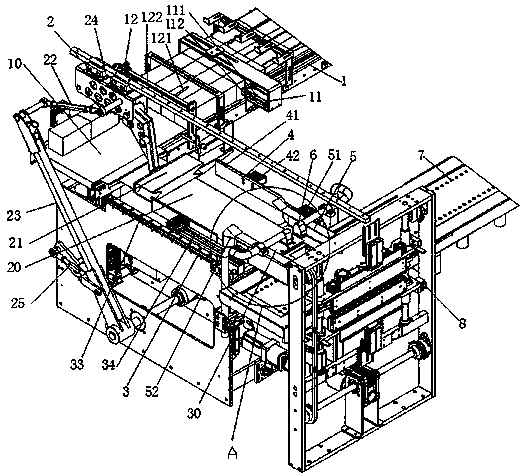 Material conveying and pushing method of prefabricated bag packaging machine