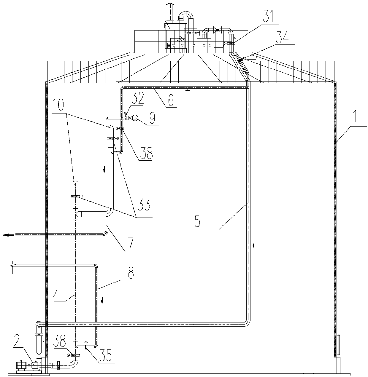 Anaerobic online acid washing device