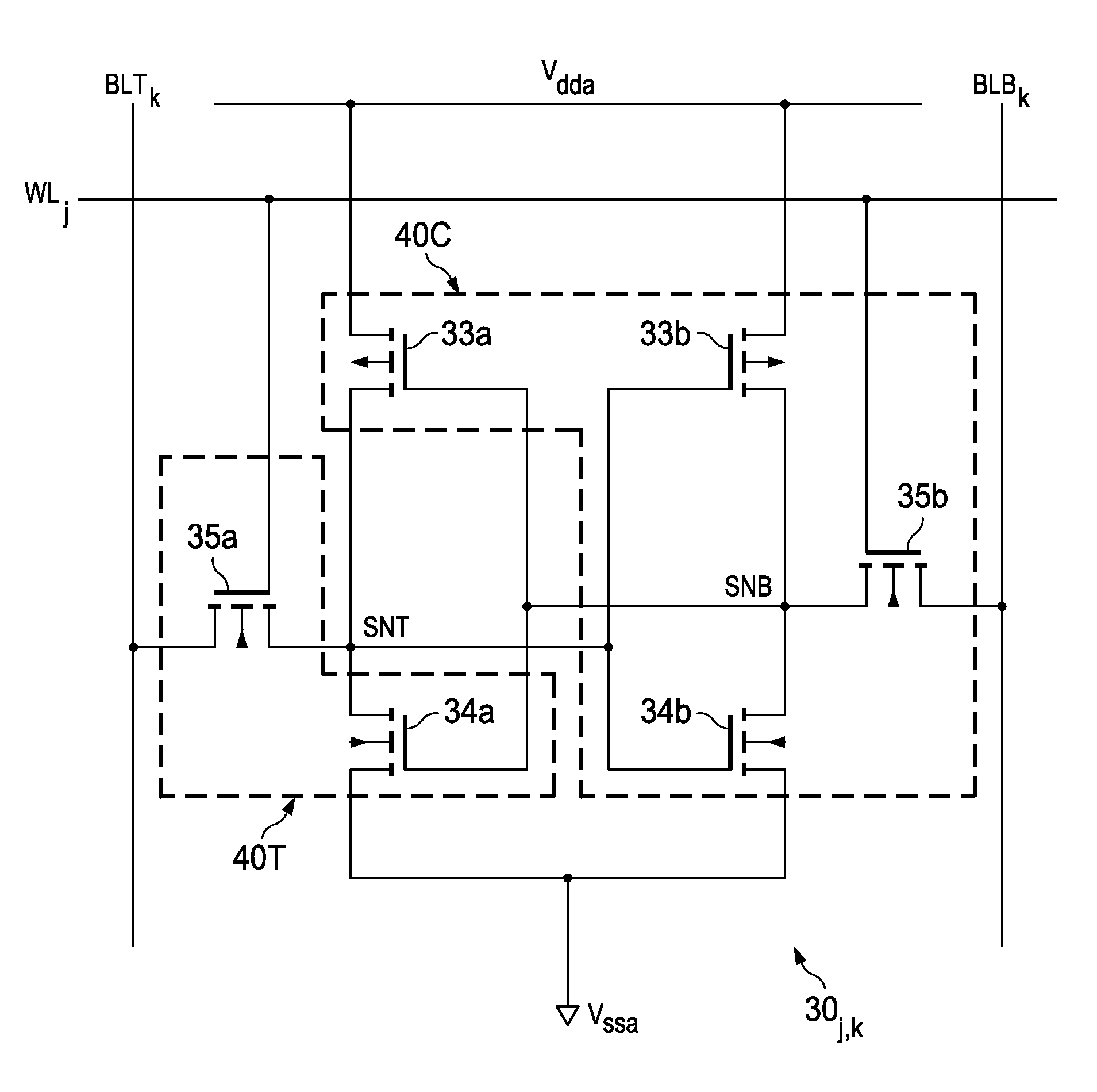 Asymmetric static random access memory cell with dual stress liner