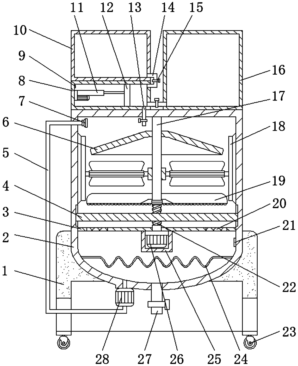 Coating stirring and blending device for construction