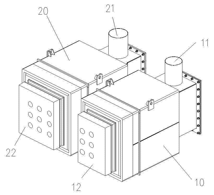 Air and gas double-heat-accumulation combustion device