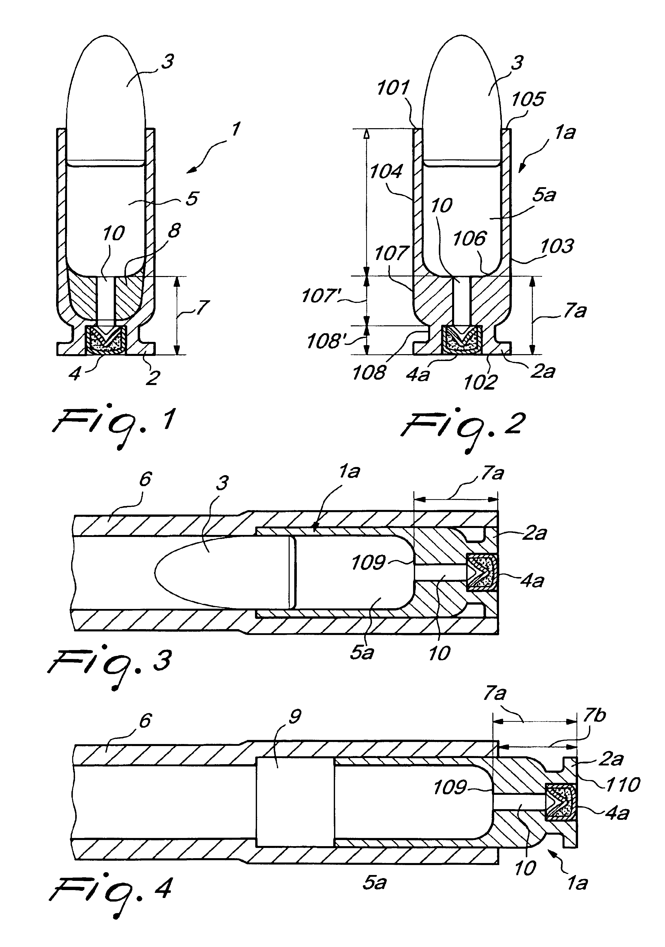 Shell for bullets of automatic or semiautomatic firearms with intertial closure