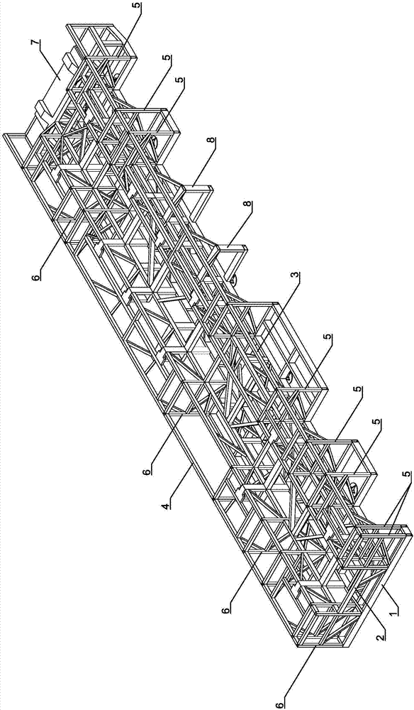 Layered frame for launching vehicle