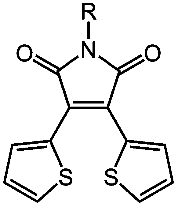 Method for preparing multiple-stimulation respond material containing thienylmaleimide by virtue of dehydration reaction process