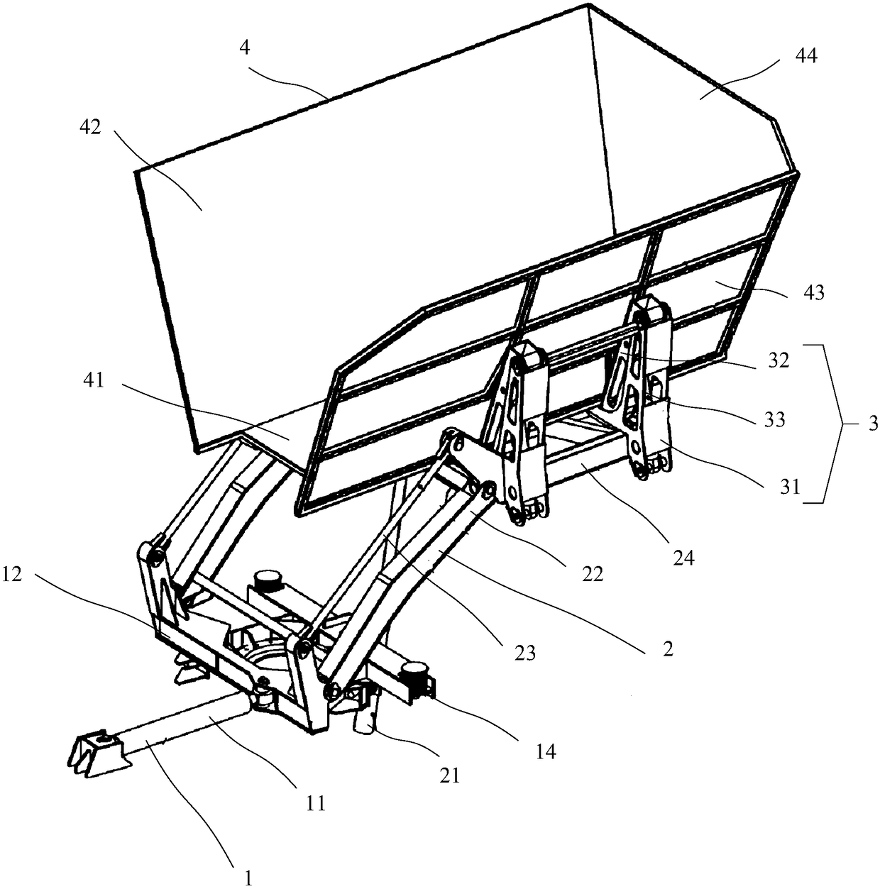 Concentrated transportation device of stem-shaped crop harvesting machine