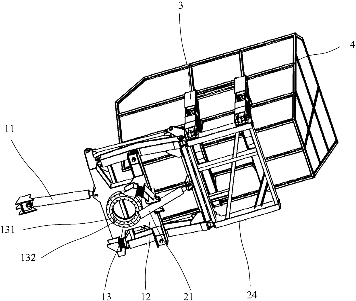 Concentrated transportation device of stem-shaped crop harvesting machine