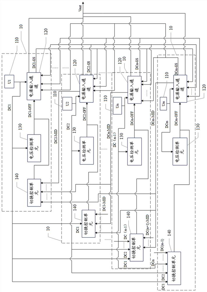 Multi-channel power supply switching circuit and lighting device