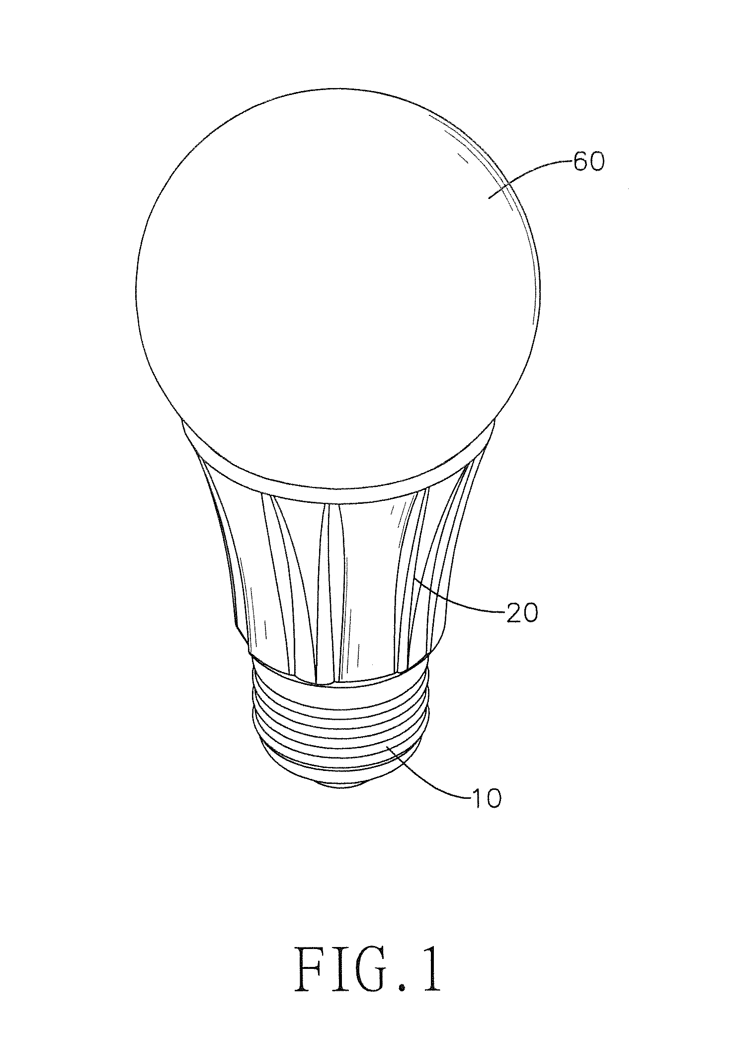 Wide-angle LED bulb