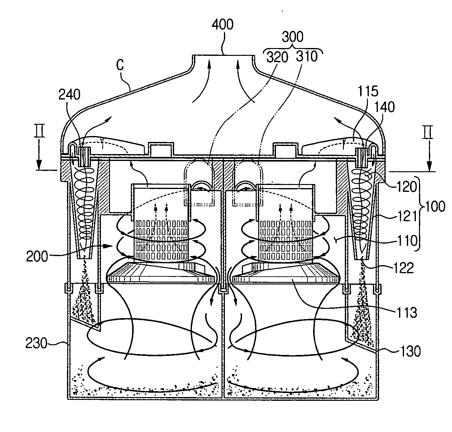 Multi-cyclone dust collecting apparatus