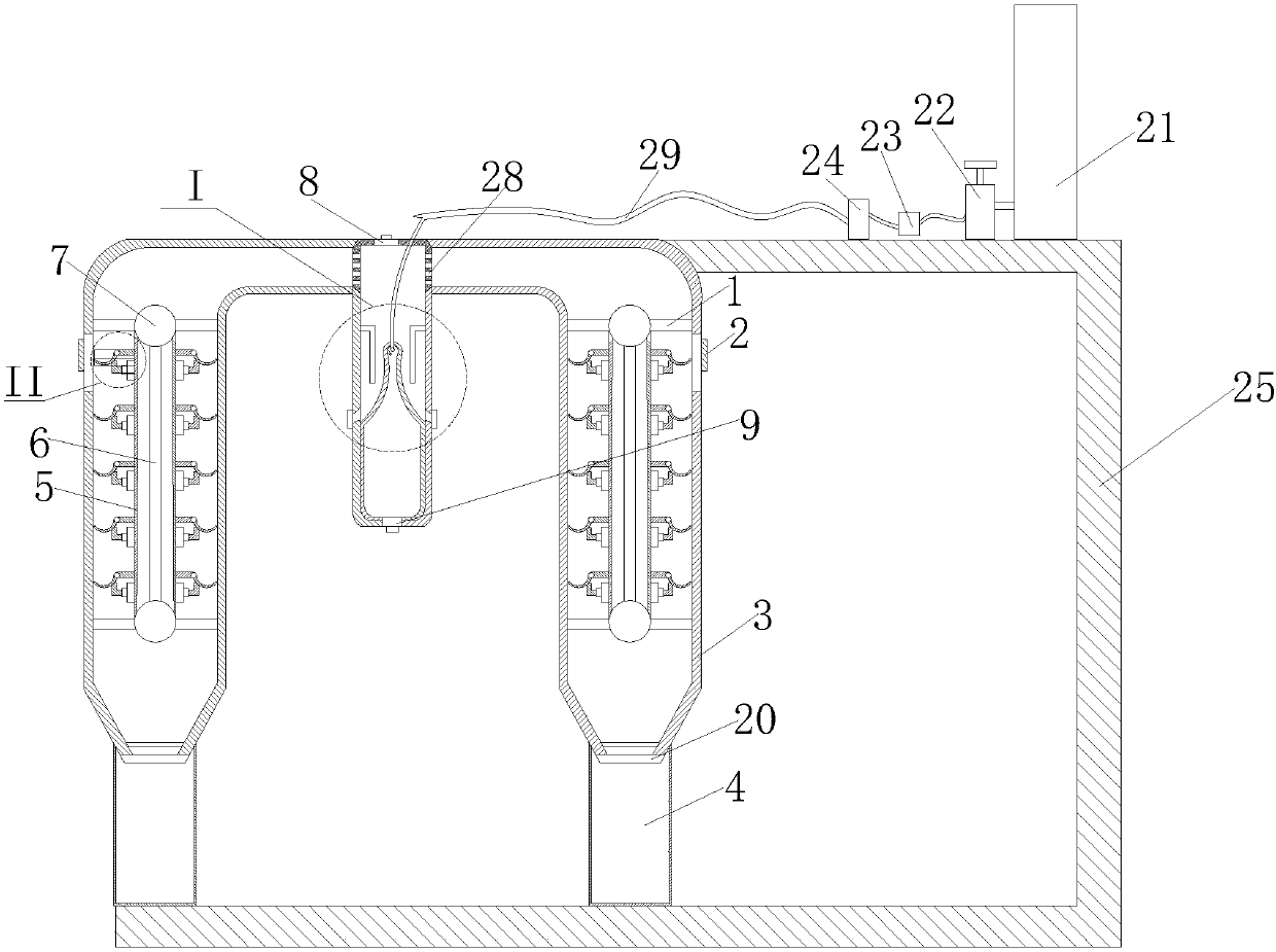 Oil burning and drying integrated machine for steam and hot water dual-purpose boiler