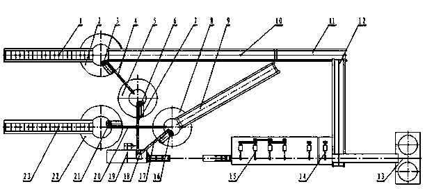 Lead belt production line for anodes and cathodes of storage batteries