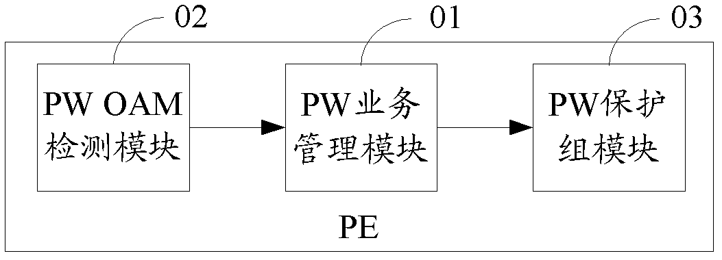PE (provider edge router) and protection method of homologous homoclinic PWs (pseudo wires)