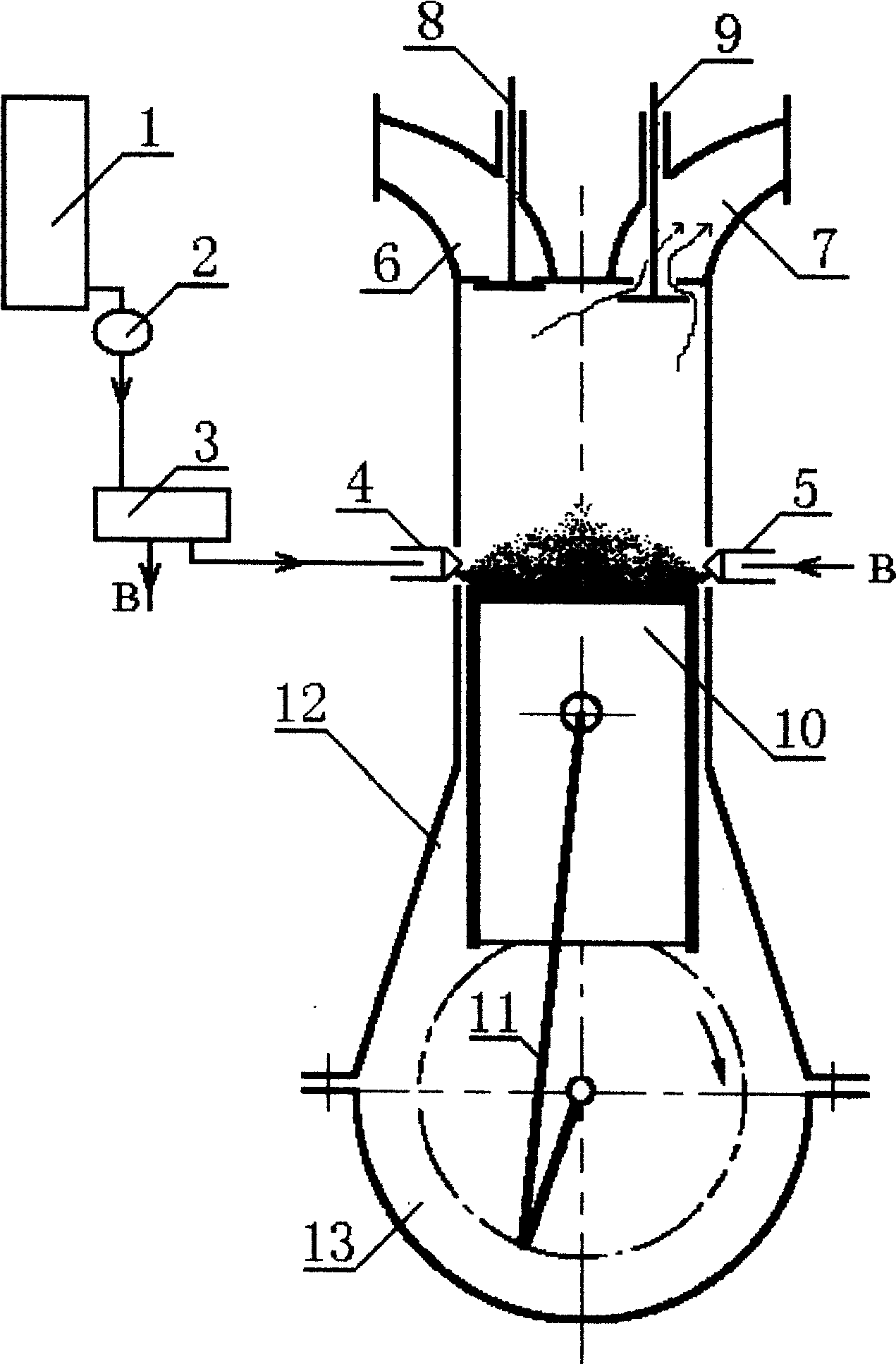 Water-spraying and exhaust-assisting energy-saving and emission-reduction method and device for internal combustion engine
