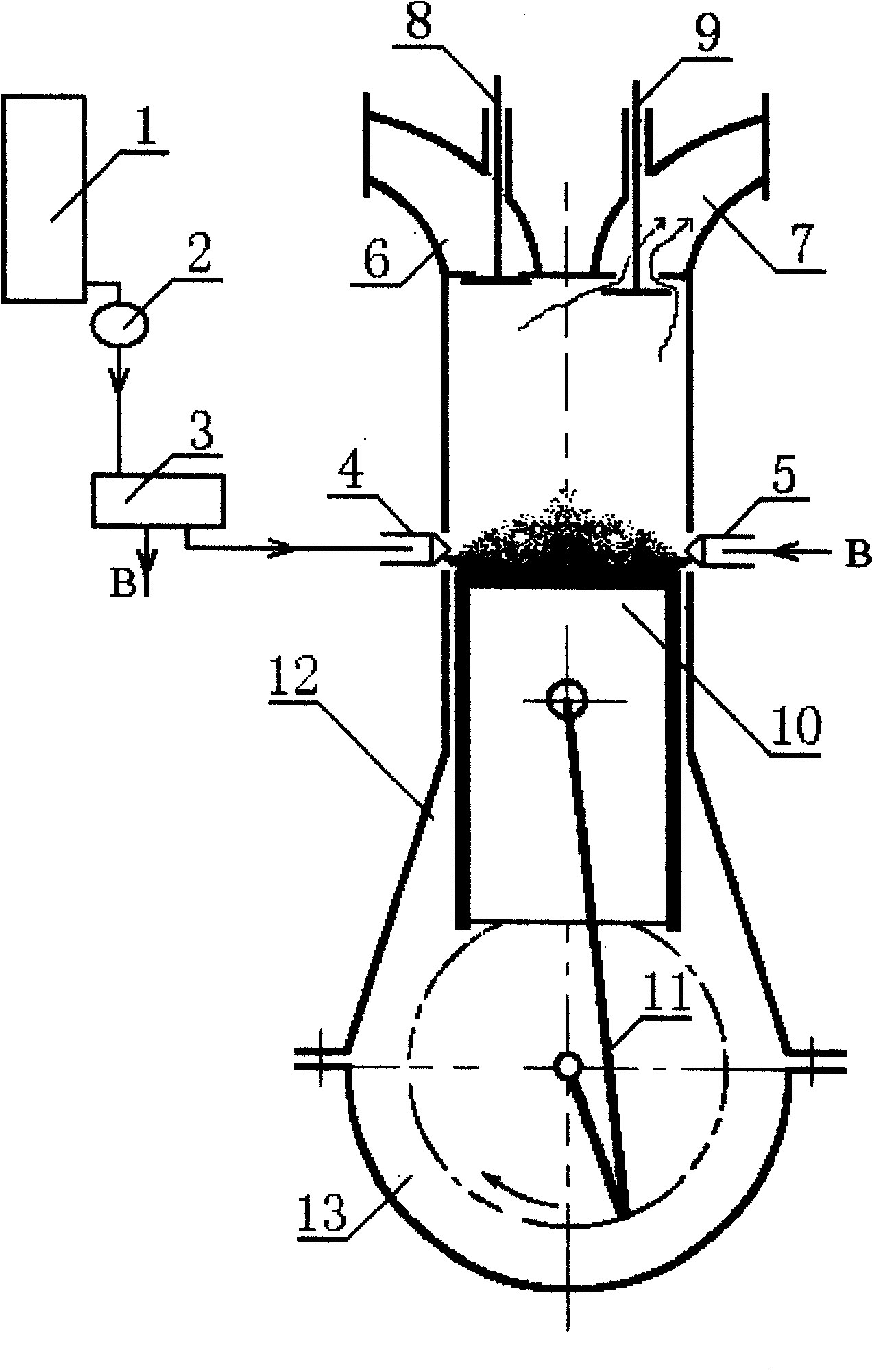 Water-spraying and exhaust-assisting energy-saving and emission-reduction method and device for internal combustion engine