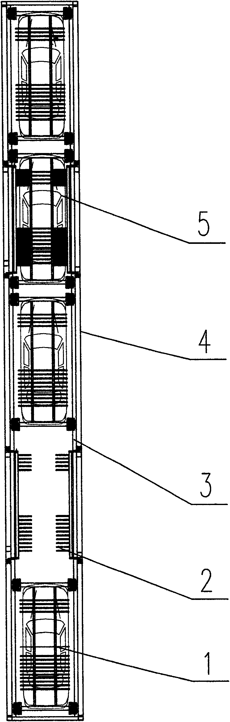 Longitudinal connected comb-tooth-type vertical lifting parking equipment
