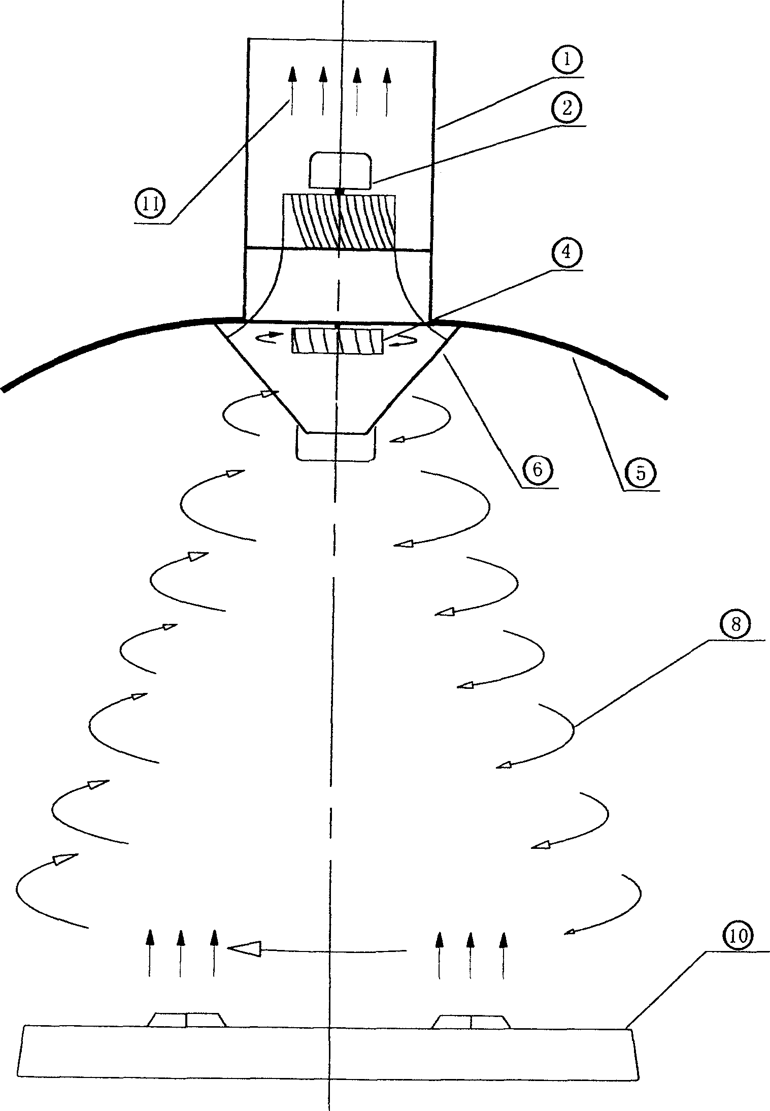 Oil smoke-expelling utensil capable of forming spirally- ascending air current