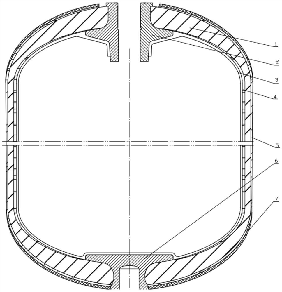 Structure and process of grid-reinforced hydrogen storage pressure vessel impregnated with non-Newtonian fluid