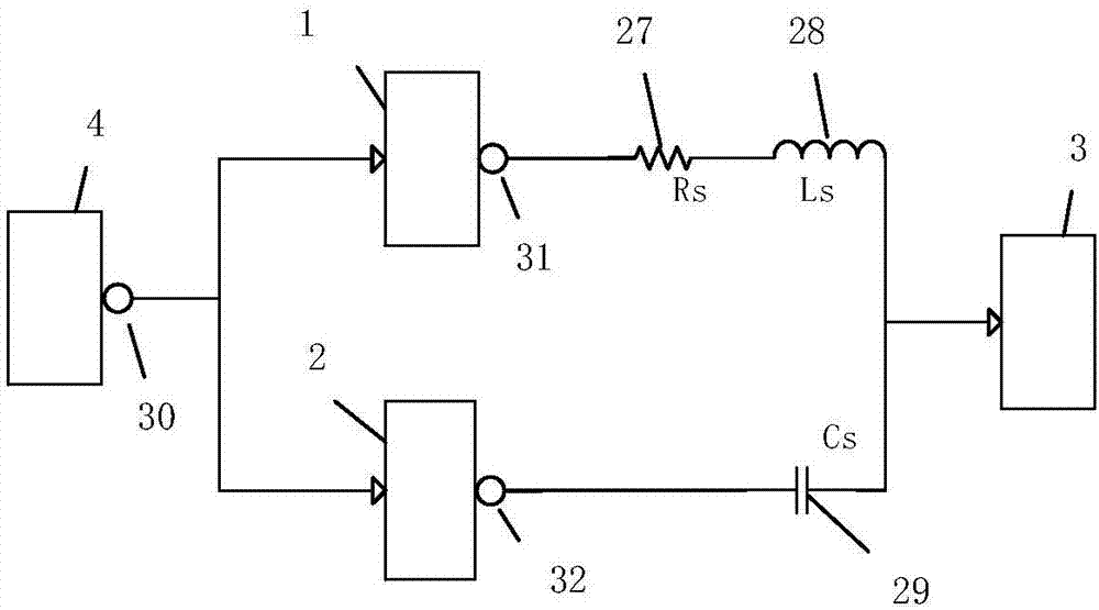 Nanosecond pulse superposition direct current power supply device used for plasma ignition