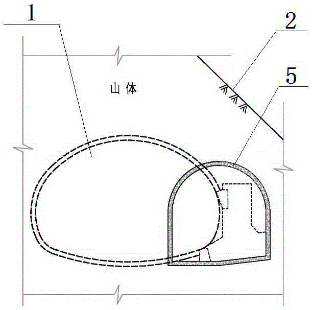 A construction method for a tunnel located at the slope foot of a mountain
