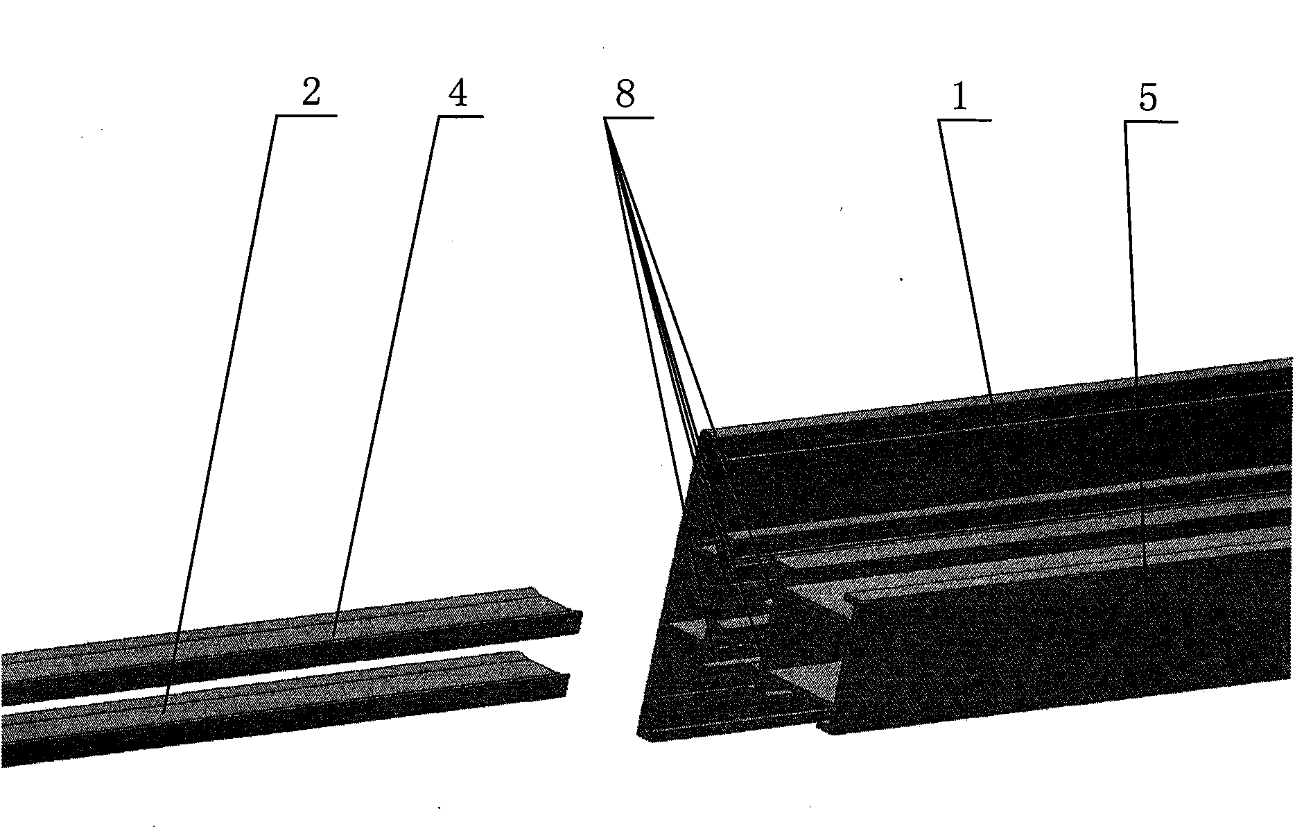 Strip-penetrating-method inner cavity polyurethane foam metal sectional bar