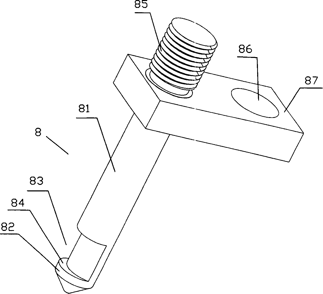 Jack catch and clamping device and turnover device