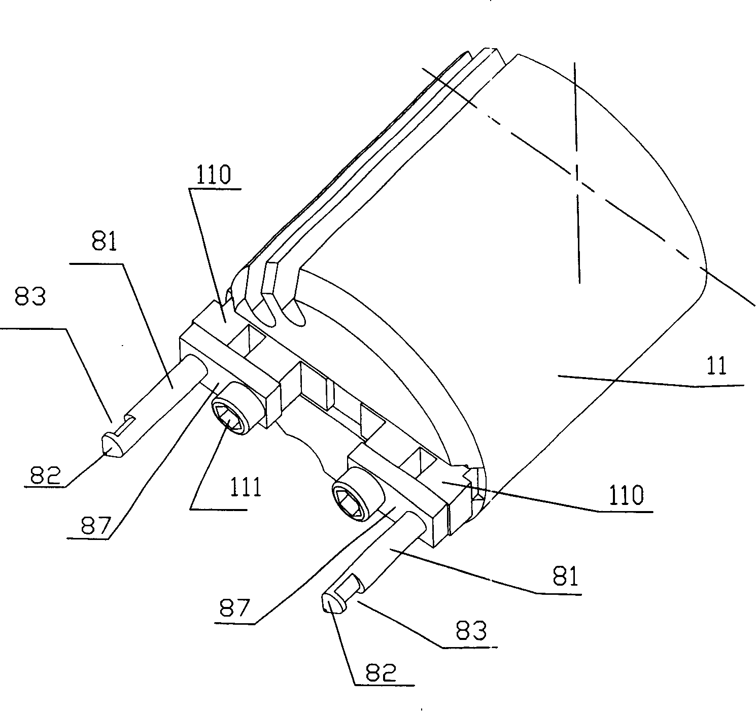 Jack catch and clamping device and turnover device