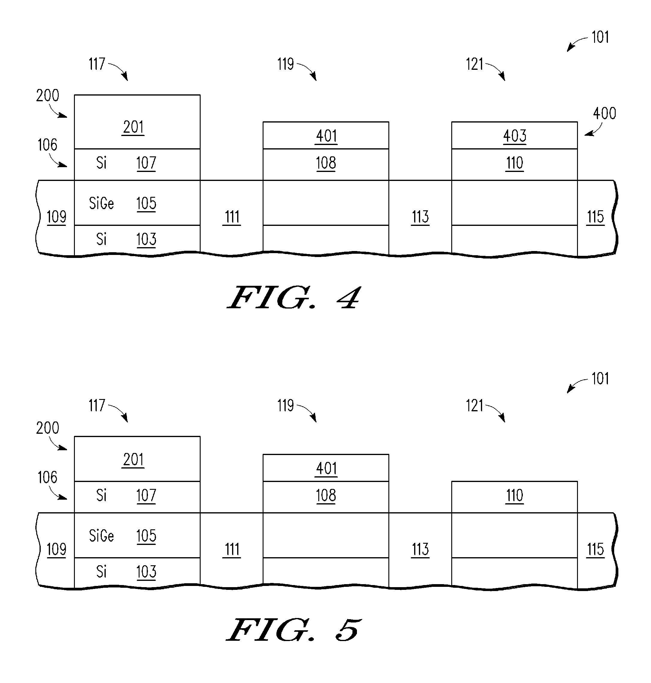 Semiconductor devices with different dielectric thicknesses