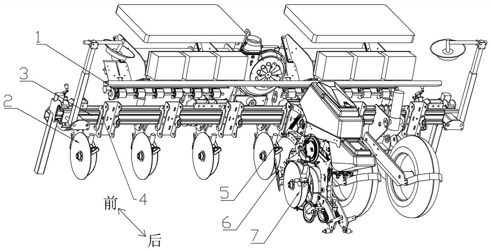 Fertilizing and seeding device for precision seeder