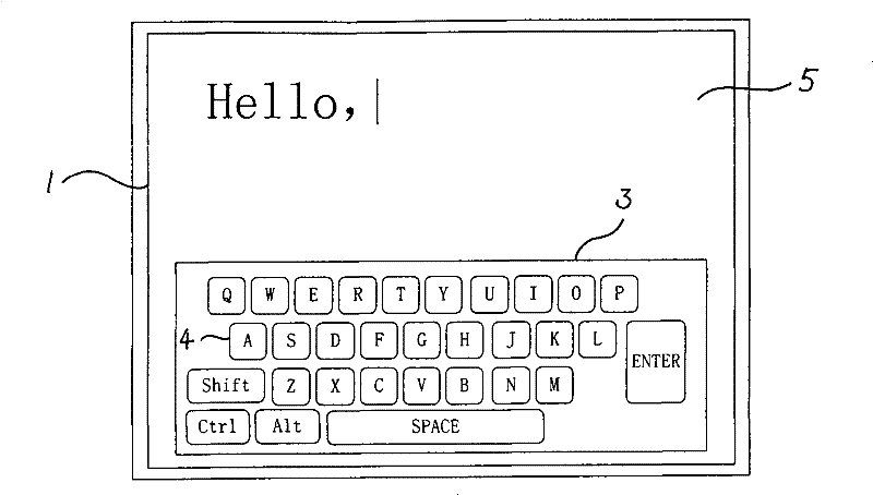 Method for implementing virtual keyboard by utilizing condenser type touch screen