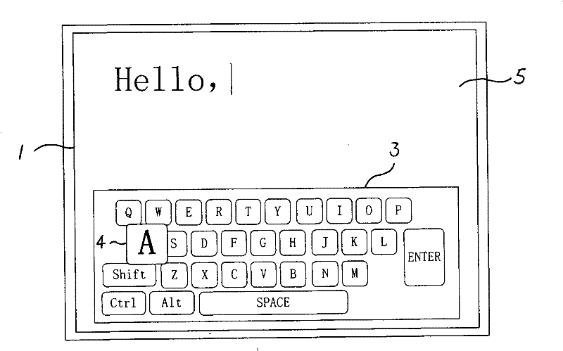 Method for implementing virtual keyboard by utilizing condenser type touch screen