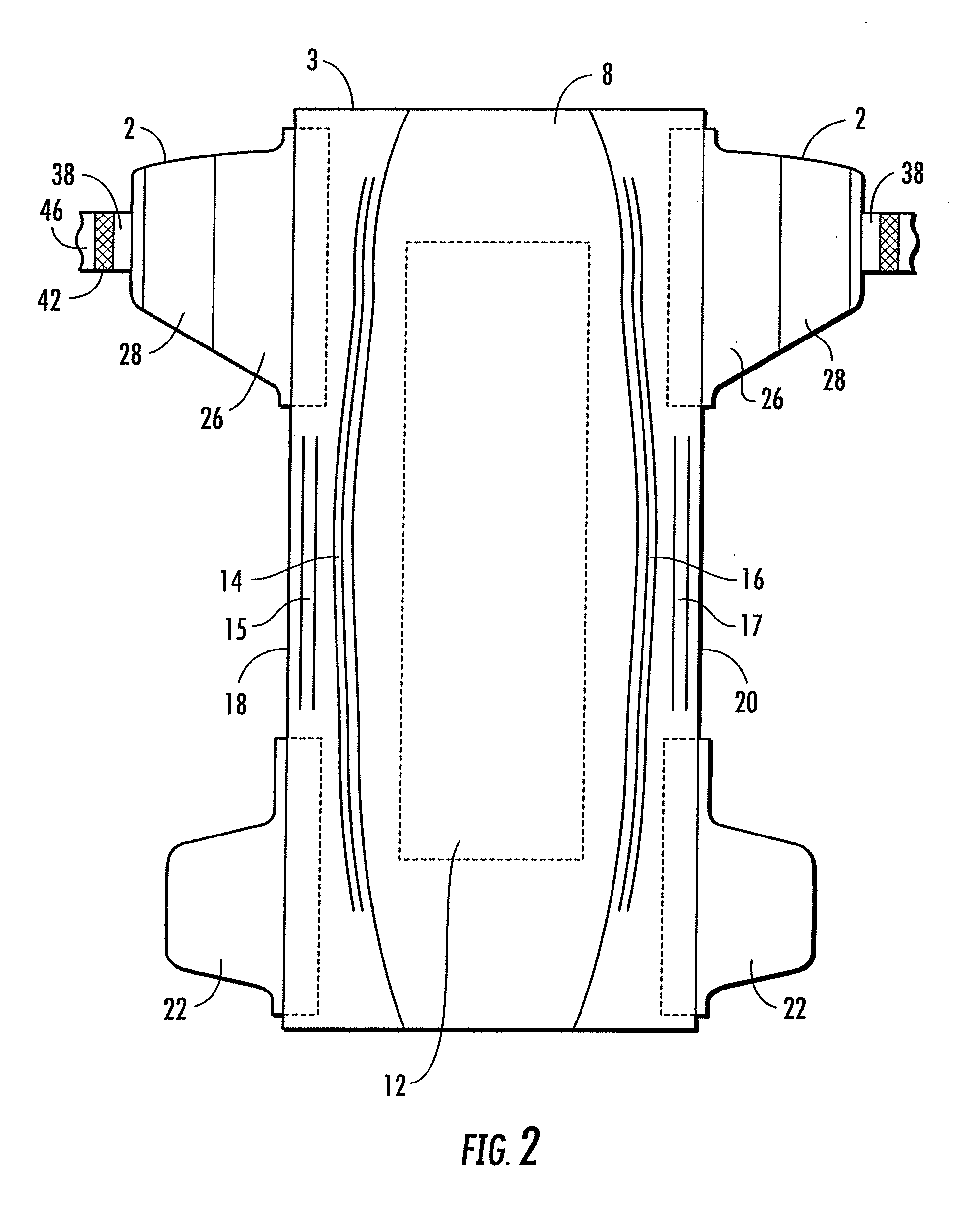 Hybrid stretch ear and absorbent article including the same