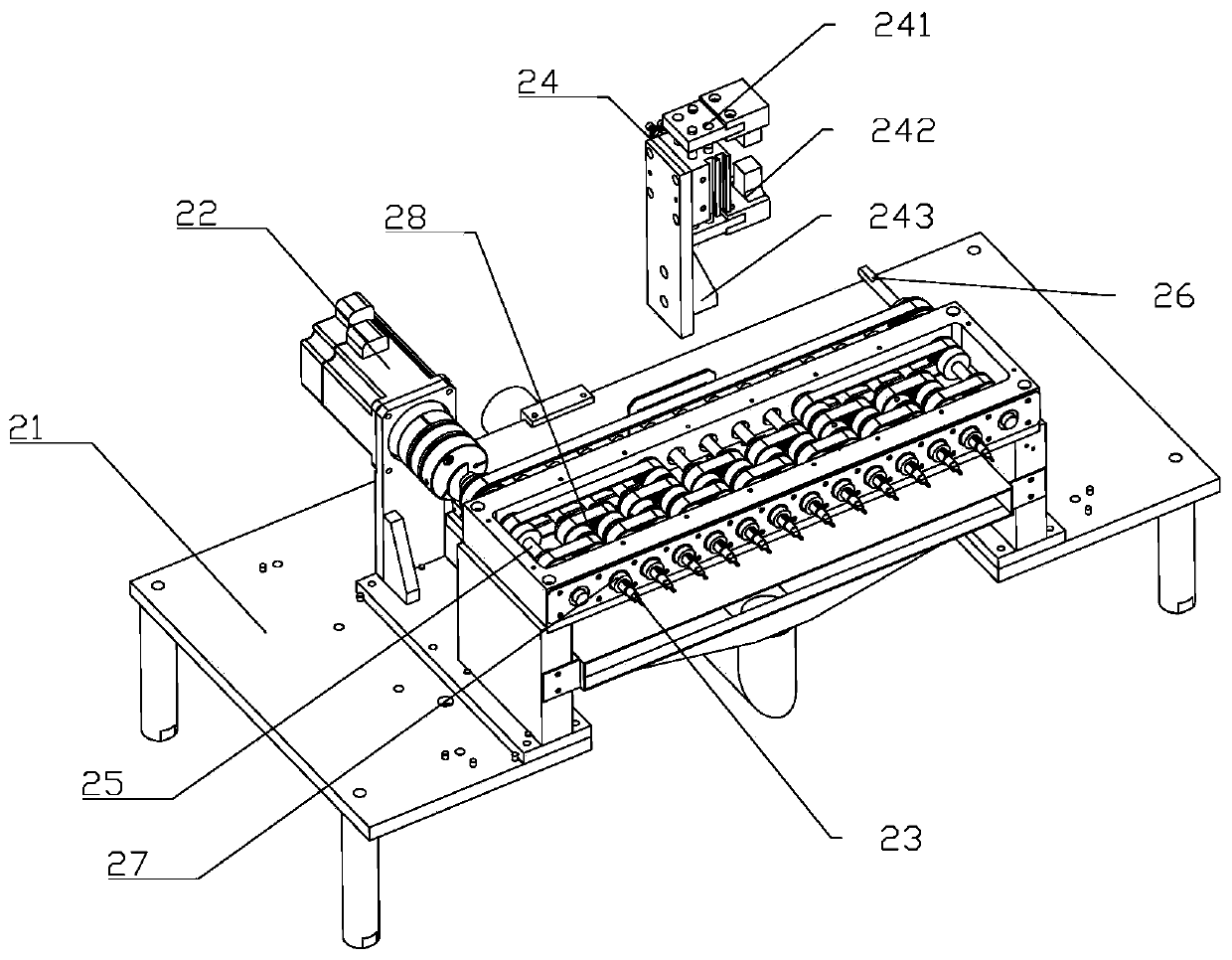 Winding device of transformer coil winding machine