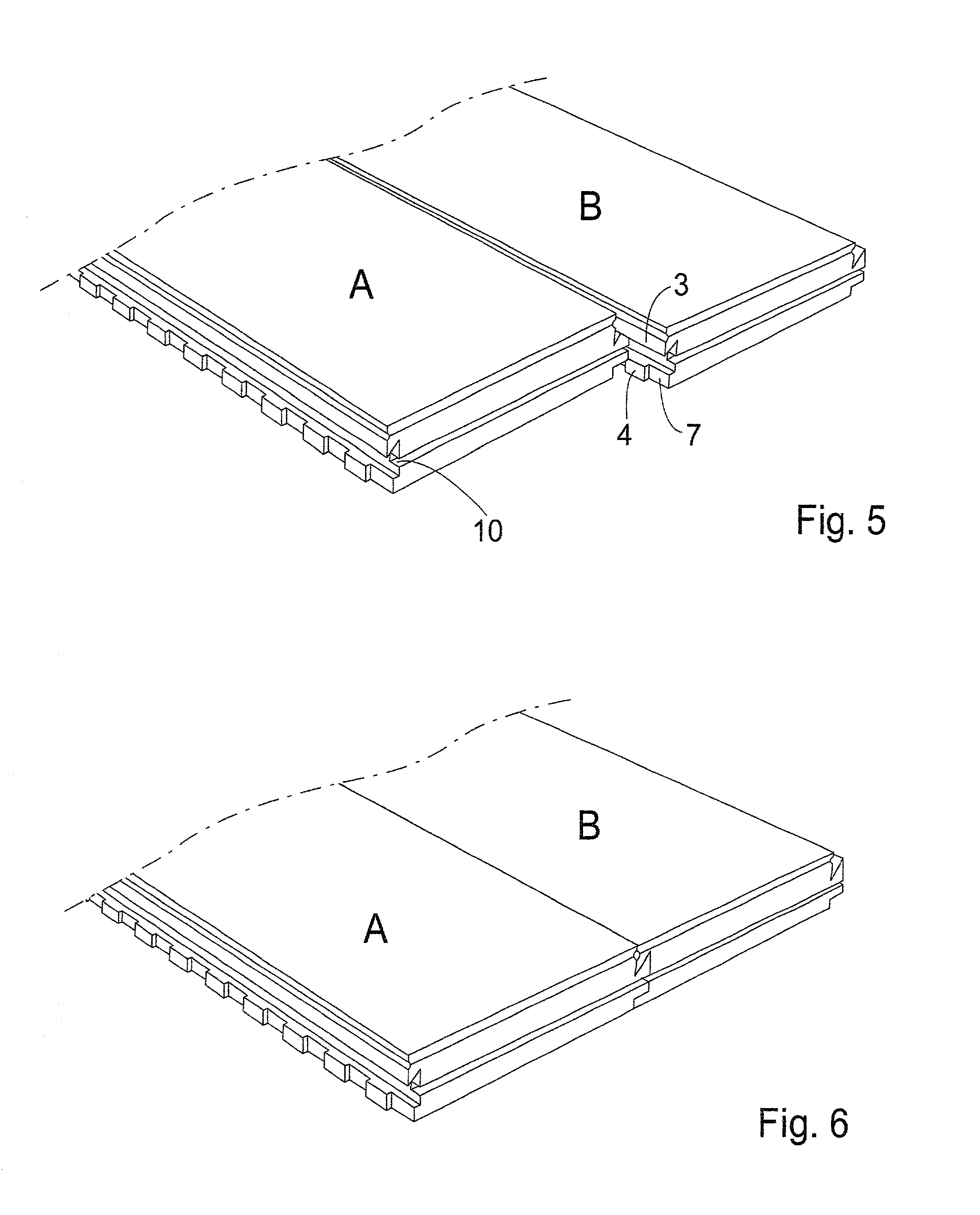 Joining system and method for floor boards and boards therefor
