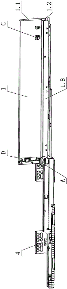 Stable connecting structure for drawer and slide rail of furniture