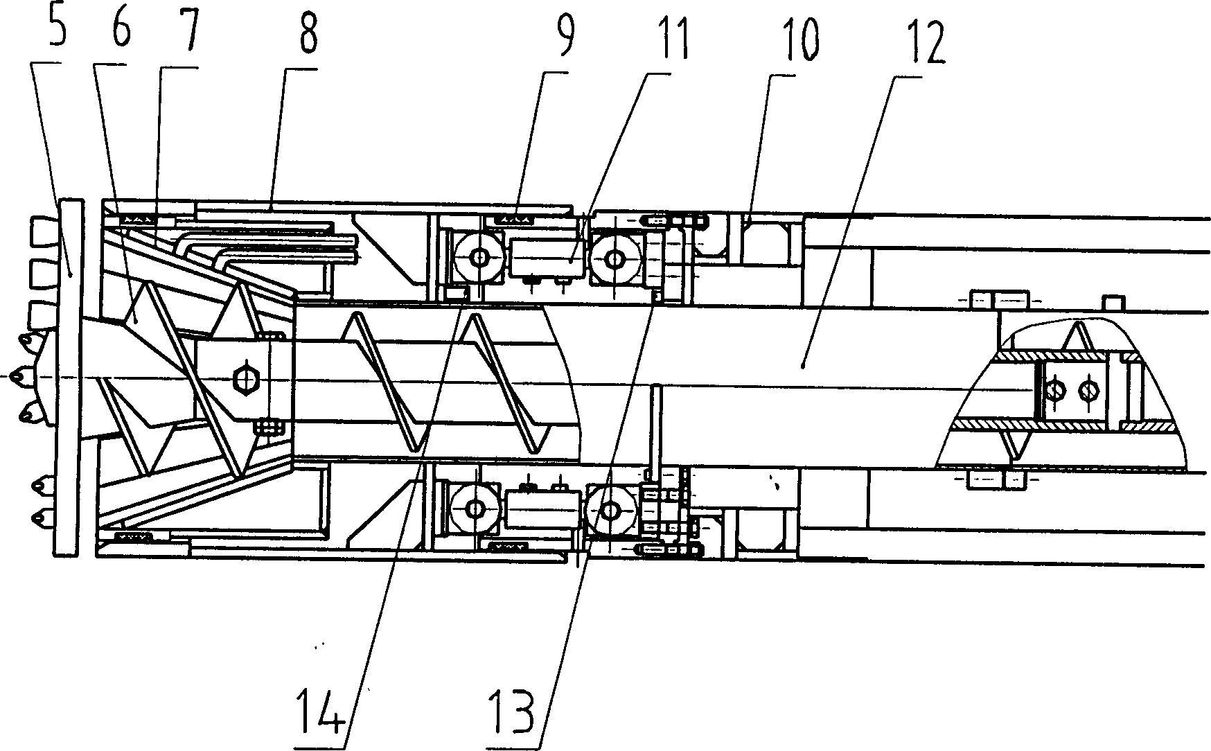 Central screw type soil pressure balance miniature push bench