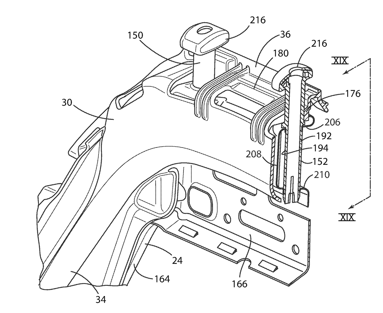 Inner carrier substrate mechanical lock with head restraint guide sleeves