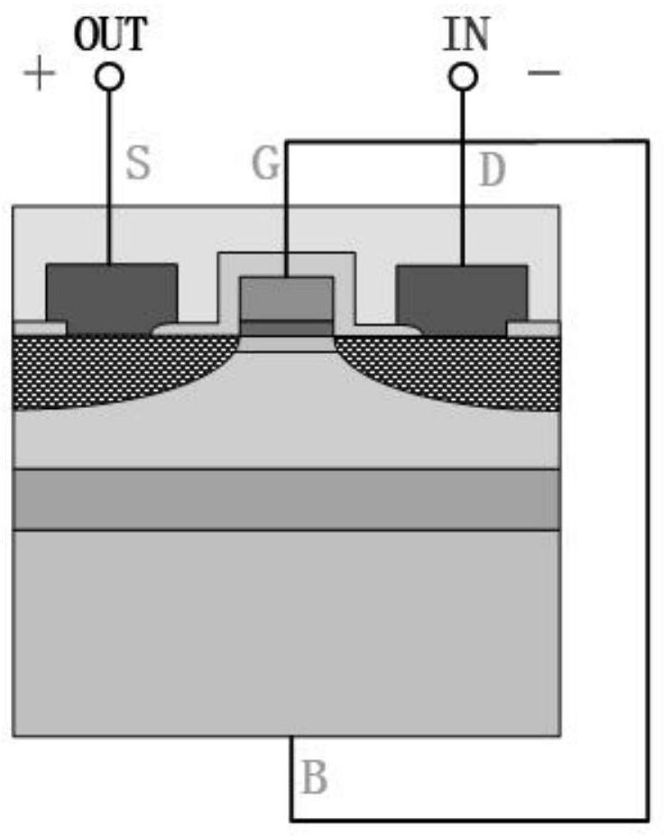 Surface channel MOSFET (Metal-Oxide-Semiconductor Field Effect Transistor) for wireless weak energy collection and preparation method thereof