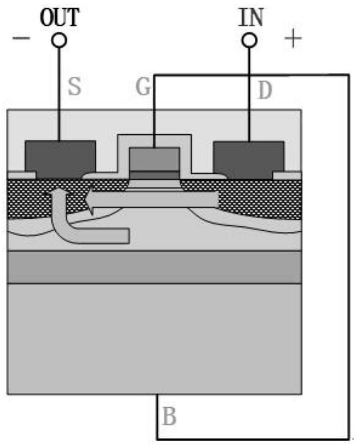 Surface channel MOSFET (Metal-Oxide-Semiconductor Field Effect Transistor) for wireless weak energy collection and preparation method thereof