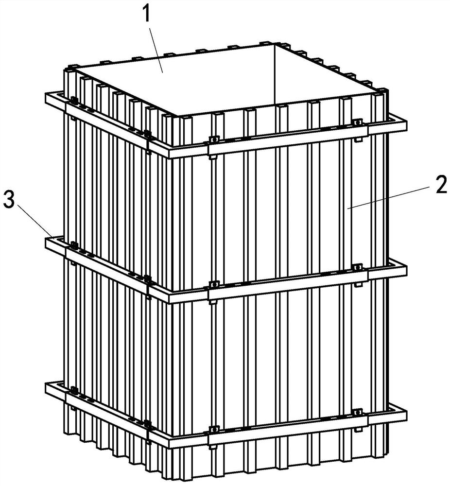 Formwork supporting method and device for large-section concrete column