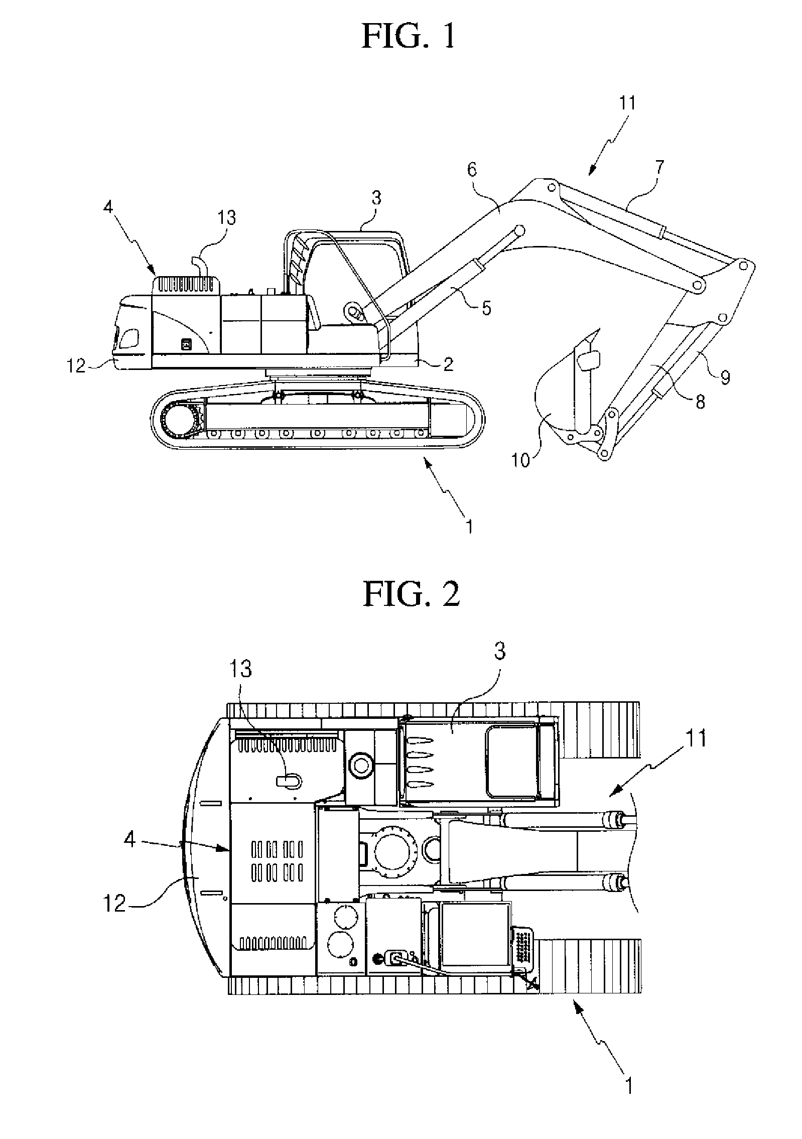 Exhaust cooling apparatus for construction equipment