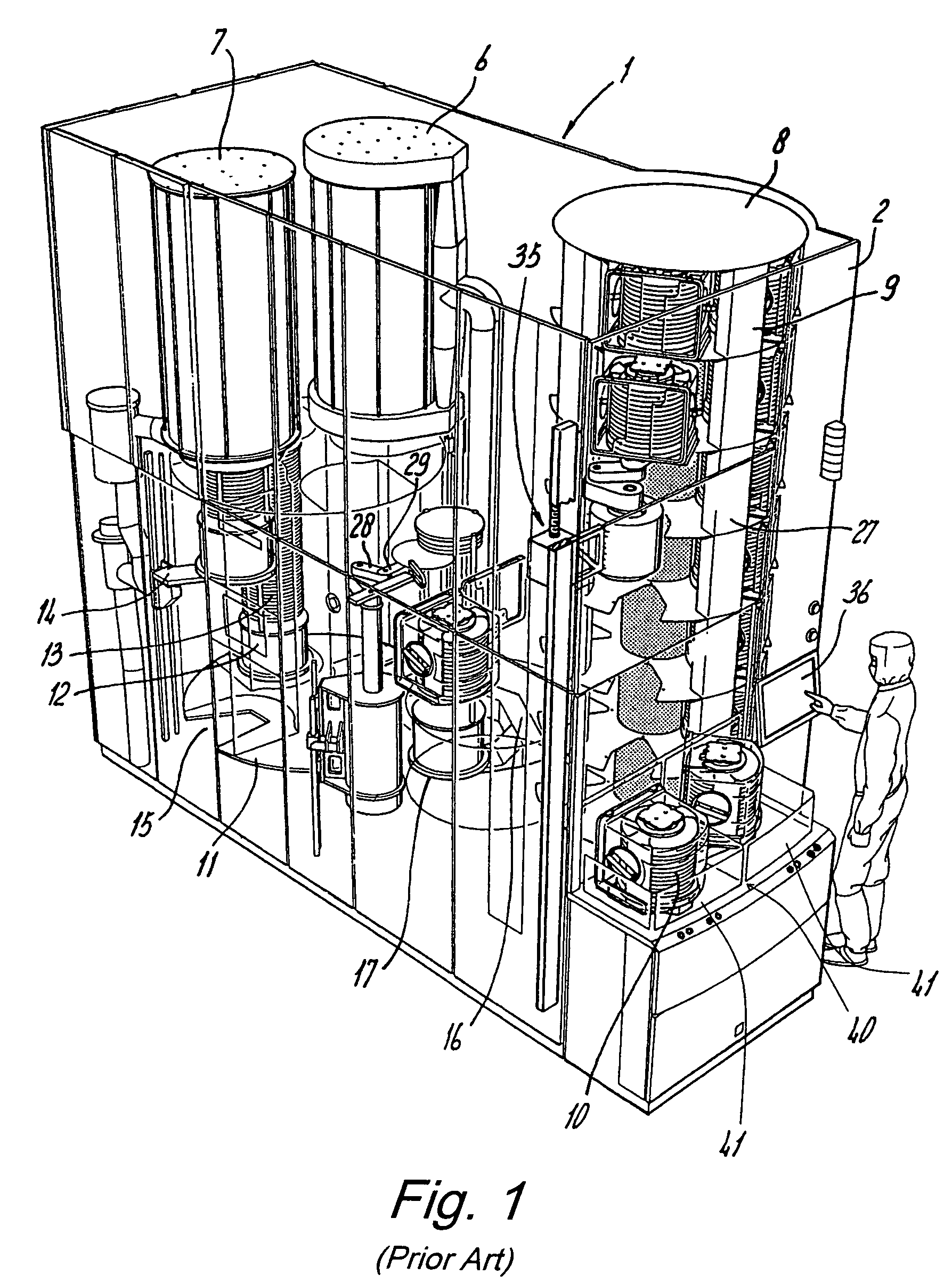 Processing system with increased cassette storage capacity