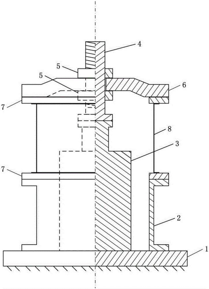 Loading tool system for axle pressure experiment of spaceflight cylindrical shell