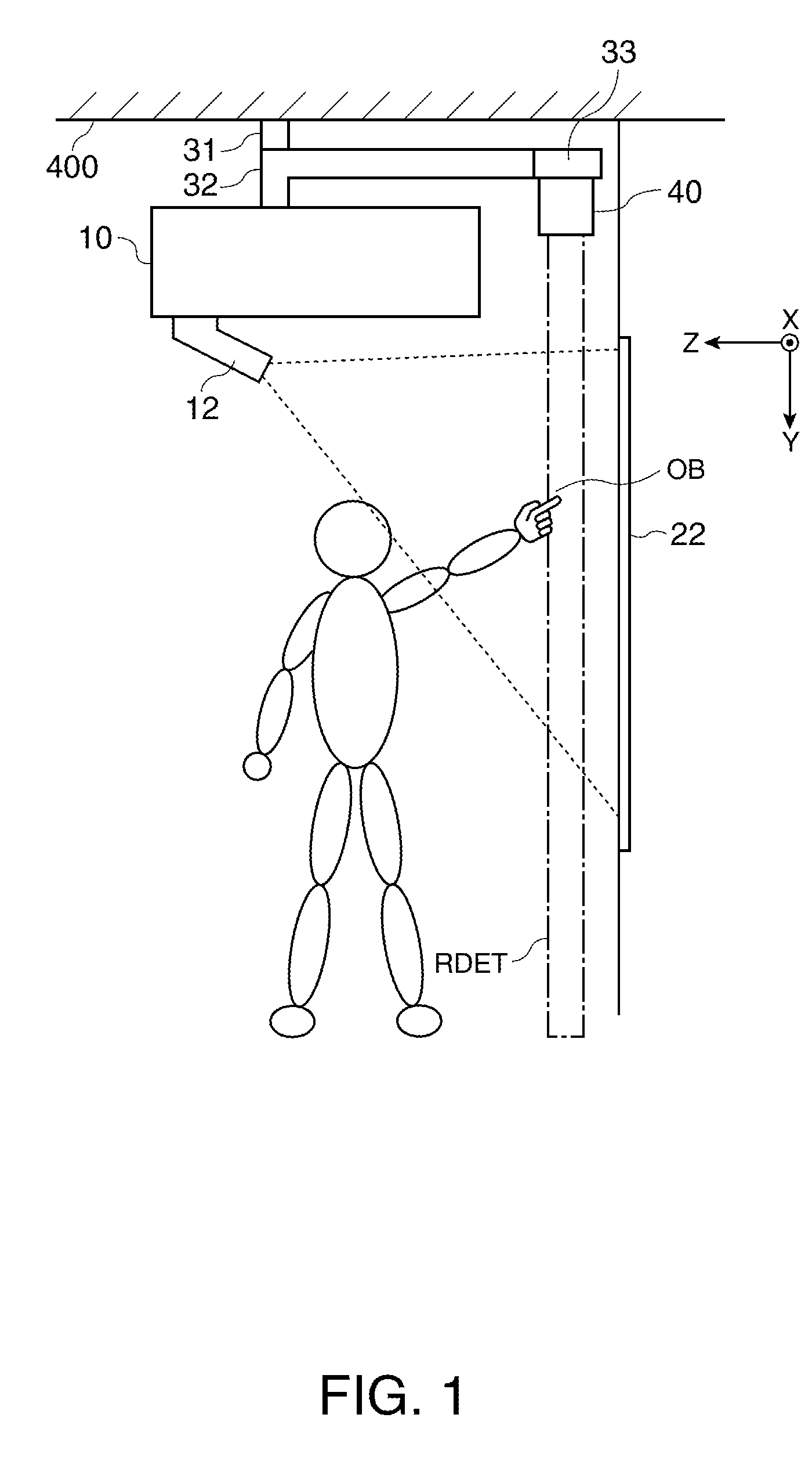 Projection display system and attaching device