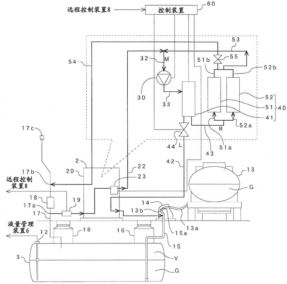 Vapor collecting device and gasoline station system
